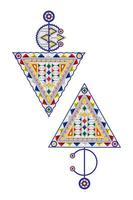 tazerzit vectorillustratie. het symbool van Marokkaanse berber sieraden. amazigh cultuur kuitbeen. Noord-Afrikaanse cultuur. vector