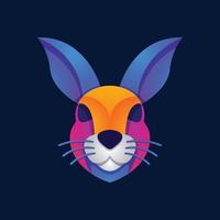 konijn hoofd kleurrijke gradiënt logo vector