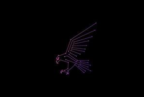 moderne vliegende adelaar havik valk elektrische lijn tech logo ontwerp vector