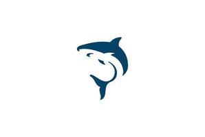 eenvoudige minimalistische oceaan blauwe haai vis silhouet logo ontwerp vector
