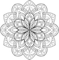 mandala bloem in zwart-wit gratis vector