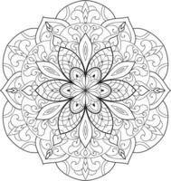 mandala bloem in zwart-wit gratis vector