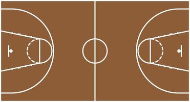 basketbalveld met markeringen, vector geïsoleerd.