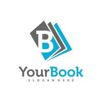 letter b met boek logo ontwerp vector, creatieve boek logo concepten sjabloon illustratie. vector