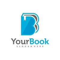 letter b met boek logo ontwerp vector, creatieve boek logo concepten sjabloon illustratie. vector