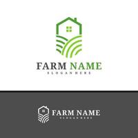 boerderij huis logo ontwerp vector, creatieve boerderij logo concepten sjabloon illustratie. vector