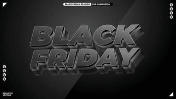 black friday 3d label promotie-element banner voor reclame en promotie vector