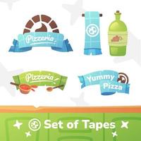 banners rond het thema pizzeria vector