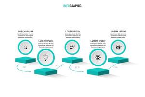 vector infographic labelontwerpsjabloon met pictogrammen en 5 opties of stappen. kan worden gebruikt voor procesdiagram, presentaties, workflowlay-out, banner, stroomschema, infografiek.