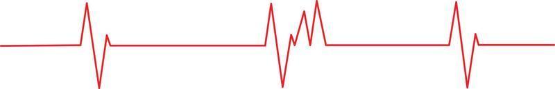 rode puls op witte achtergrond. hartslag pulse platte vector pictogram. hart lijn. hartslag lijn pictogram geïsoleerd op een witte achtergrond.