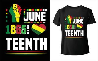 junitiende dag t-shirtontwerp, juniteenth1865 t-shirtontwerp vandaag op juni de dag dat we t-shirt vieren vector