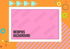 Memphis stijl achtergrondontwerp met roze frame. ontwerp voor posters, banners en covers vector