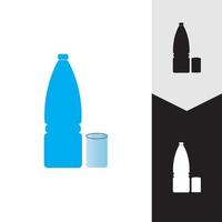 plastic fles en glas vector icon