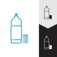 plastic fles en glas vector icon