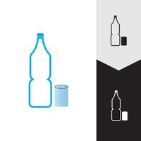 plastic fles en glas vector icon