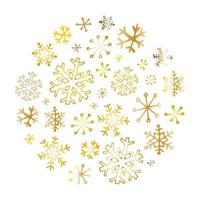 verzameling doodle sneeuwvlokken. eenvoudige handgetekende winterillustraties. kerstkaart, gelukkig nieuwjaar vector