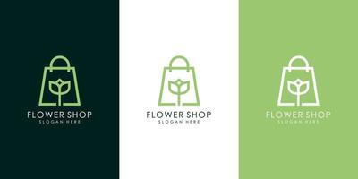 bloemenwinkel logo vector ontwerp