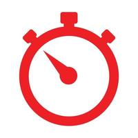 eps10 rood vector stopwatch timer pictogram in eenvoudige platte trendy moderne stijl geïsoleerd op een witte achtergrond
