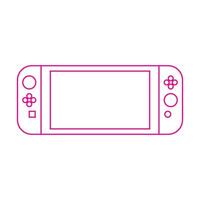 eps10 roze vector video game draagbare apparaat lijn kunst pictogram in eenvoudige plat trendy moderne stijl geïsoleerd op een witte achtergrond