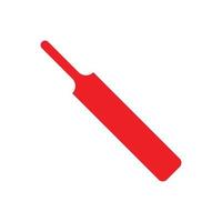 eps10 rode vector cricket bat solide pictogram in eenvoudige platte trendy stijl geïsoleerd op een witte achtergrond
