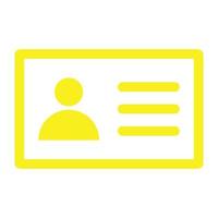 eps10 gele vector identiteitskaart of identiteitskaart lijn pictogram geïsoleerd op een witte achtergrond