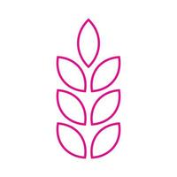 eps10 roze vector tarwe lijn kunst pictogram of logo in eenvoudige plat trendy moderne stijl geïsoleerd op een witte achtergrond