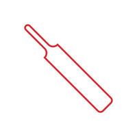 eps10 rode vector cricket bat lijn pictogram in eenvoudige platte trendy stijl geïsoleerd op een witte achtergrond