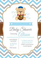 uitnodiging voor babyshower met schattige beer vector