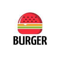 rode heerlijke hamburger illustratie ontwerp, symbool logo, icon vector