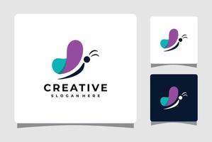 paarse vlinder logo sjabloonontwerp inspiratie vector