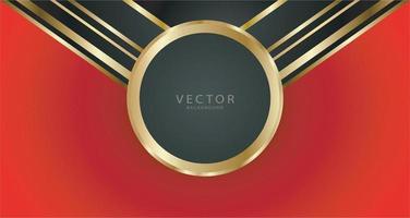 luxe elegante achtergrond met gouden en rode cirkel vector