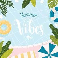 zomerse vibes kaart vector