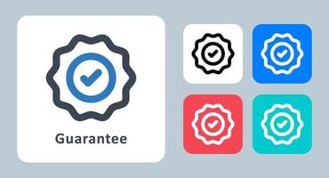 garantie icon - vectorillustratie. beste, garantie, kwaliteit, zekerheid, badge, gecertificeerd, garantie, lijn, overzicht, plat, pictogrammen. vector