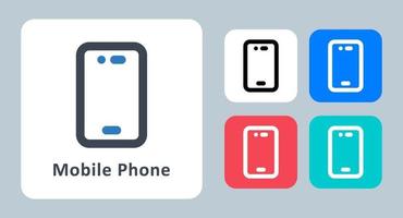 mobiele telefoon icon - vectorillustratie. mobiel, telefoon, smartphone, apparaat, oproep, communicatie, mobiel, lijn, omtrek, plat, pictogrammen. vector