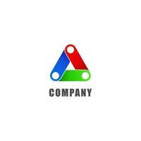 RGB driehoek logo concept, sociaal netwerk, multimedia bedrijfslogo ontwerpsjabloon vector