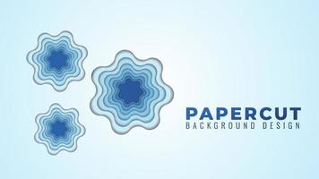 golvend gat papercut lagen vector illustratie. abstracte achtergrond ontwerpsjabloon. blauw kleurverloopthema.