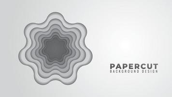 monochroom golvend gat papercut lagen vector illustratie. abstracte achtergrond ontwerpsjabloon. grijs kleurverloopthema.