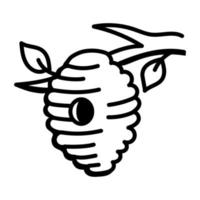 een modern doodle icoon van een bijenkorf vector