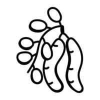 een tamarinde plant doodle icon download vector