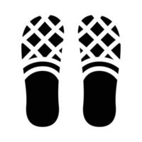 pantoffels schoenen glyph pictogram vector illustratie teken