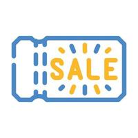 coupon ticket verkoop kleur pictogram vectorillustratie vector