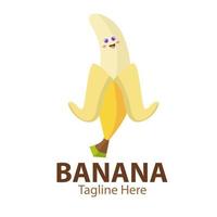 logo voor uw bedrijf met schattig bananenkarakter vector