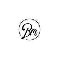 bm circle initiële logo het beste voor schoonheid en mode in een gedurfd vrouwelijk concept vector