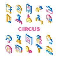 circus entertainment collectie iconen set vectorillustratie vector