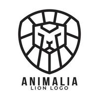 set monoline leeuw logo ontwerp vector
