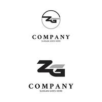 set van eerste letter zg pictogram vector logo sjabloon illustratie ontwerp