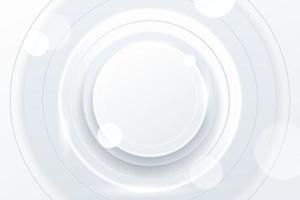witte geometrische cirkel ronde luxe elegante achtergrond voor technologie of wetenschap vector