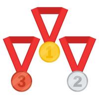 gouden, zilveren en bronzen medailles. vectorillustratie. vector