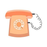 oude vintage retro telefoon. telefoon plat web icoon. vector