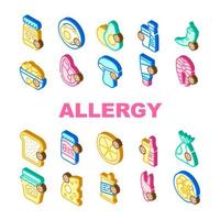 allergie voor producten collectie iconen set vector